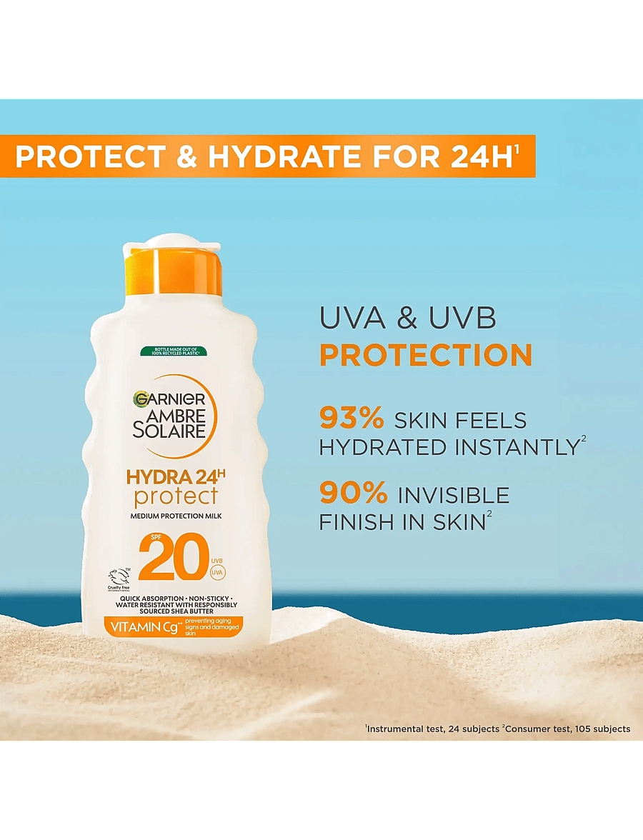 Garnier - Garnier Ambre Solaire Hydra 24H Protect Sun Protecting Milk SPF20 for normal skin 175 ml - clear - 1