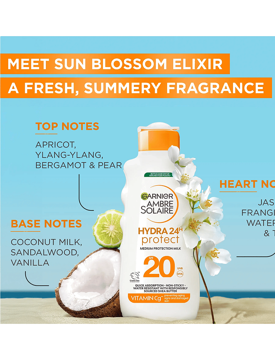 Garnier - Garnier Ambre Solaire Hydra 24H Protect Sun Protecting Milk SPF20 for normal skin 175 ml - för kroppen - clear - 5