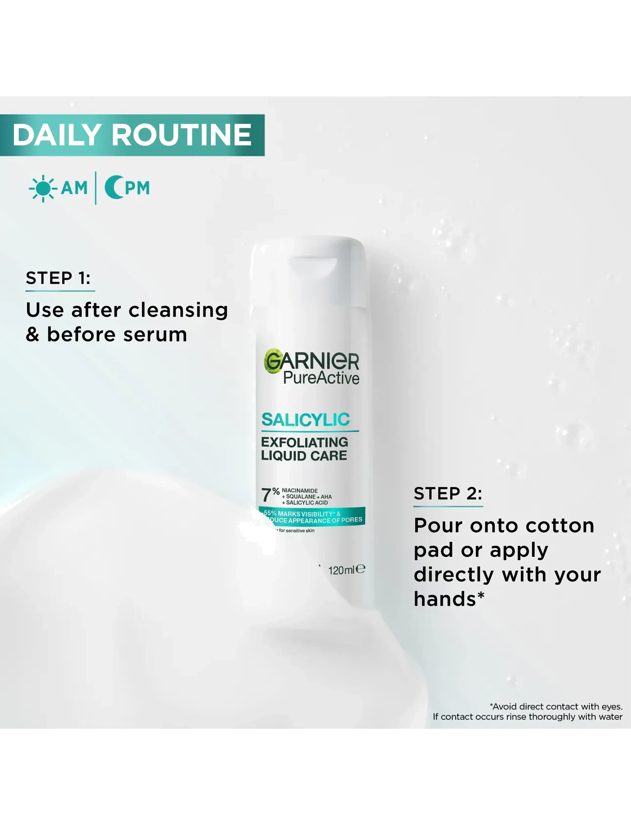 Garnier - Garnier PureActive Salicylic Exfoliating Liquid Care for impure skin 120 ml - skrub & exfoliering - krop - clear - 4