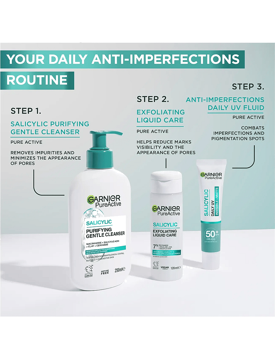 Garnier - Garnier PureActive Salicylic Exfoliating Liquid Care for impure skin 120 ml - keha koorimine - clear - 5