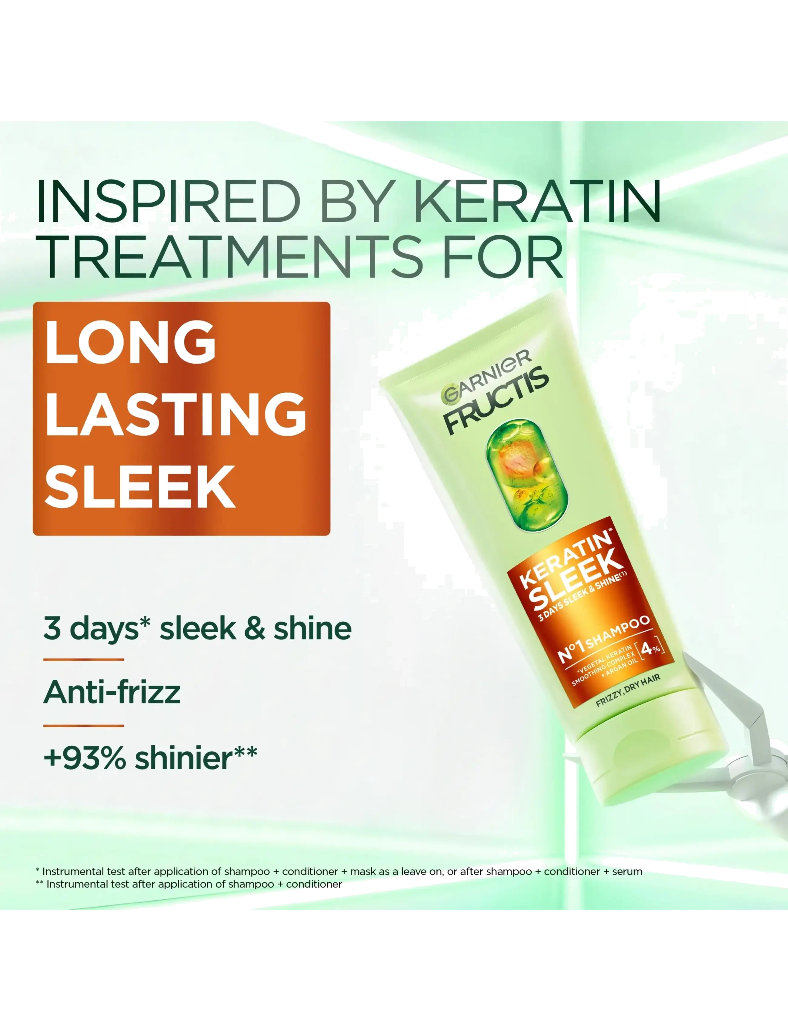 Garnier - Garnier Fructis Keratin Sleek Shampoo for normal hair 200 ml - clear - 1