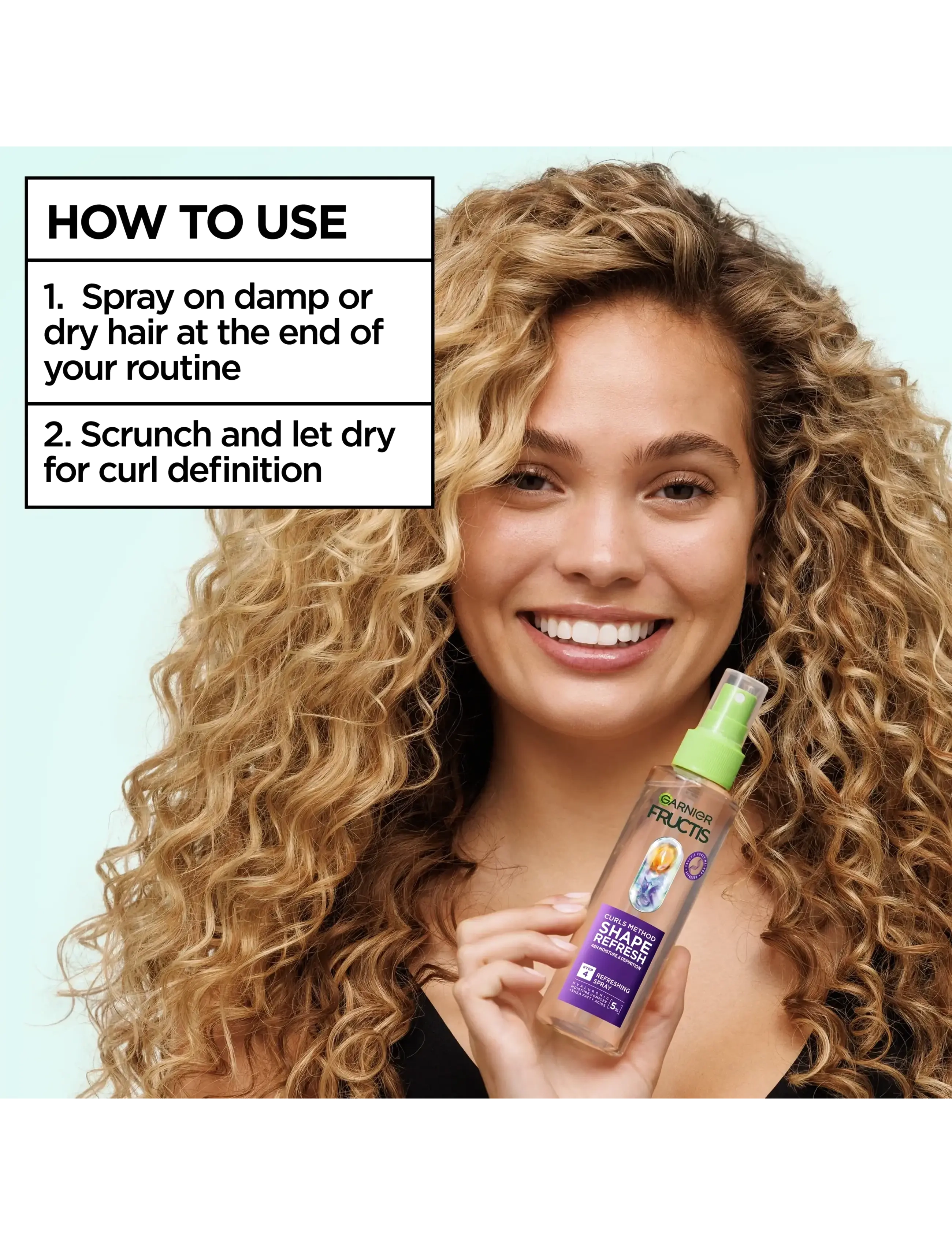 Garnier - Garnier Fructis Method for Curls Leave-In Spray for curly hair 150 ml - fructis curls - 4