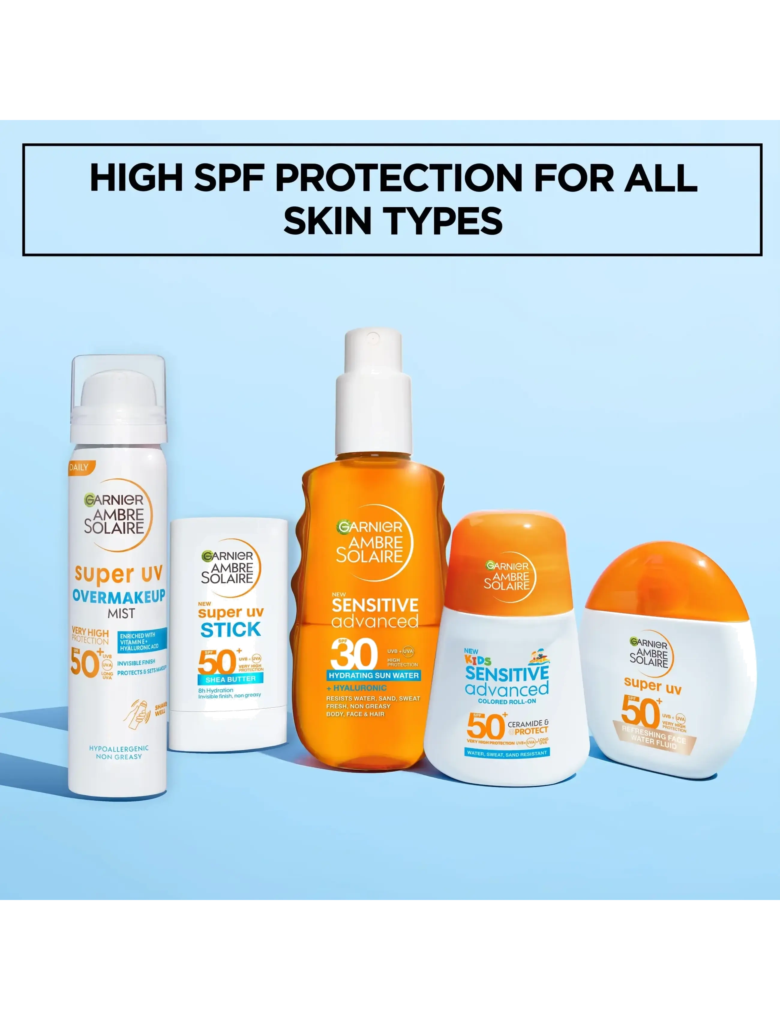 Garnier - Garnier Ambre Solaire Super UV Refreshing Water Fluid 40 ml - til ansigtet - clear - 5