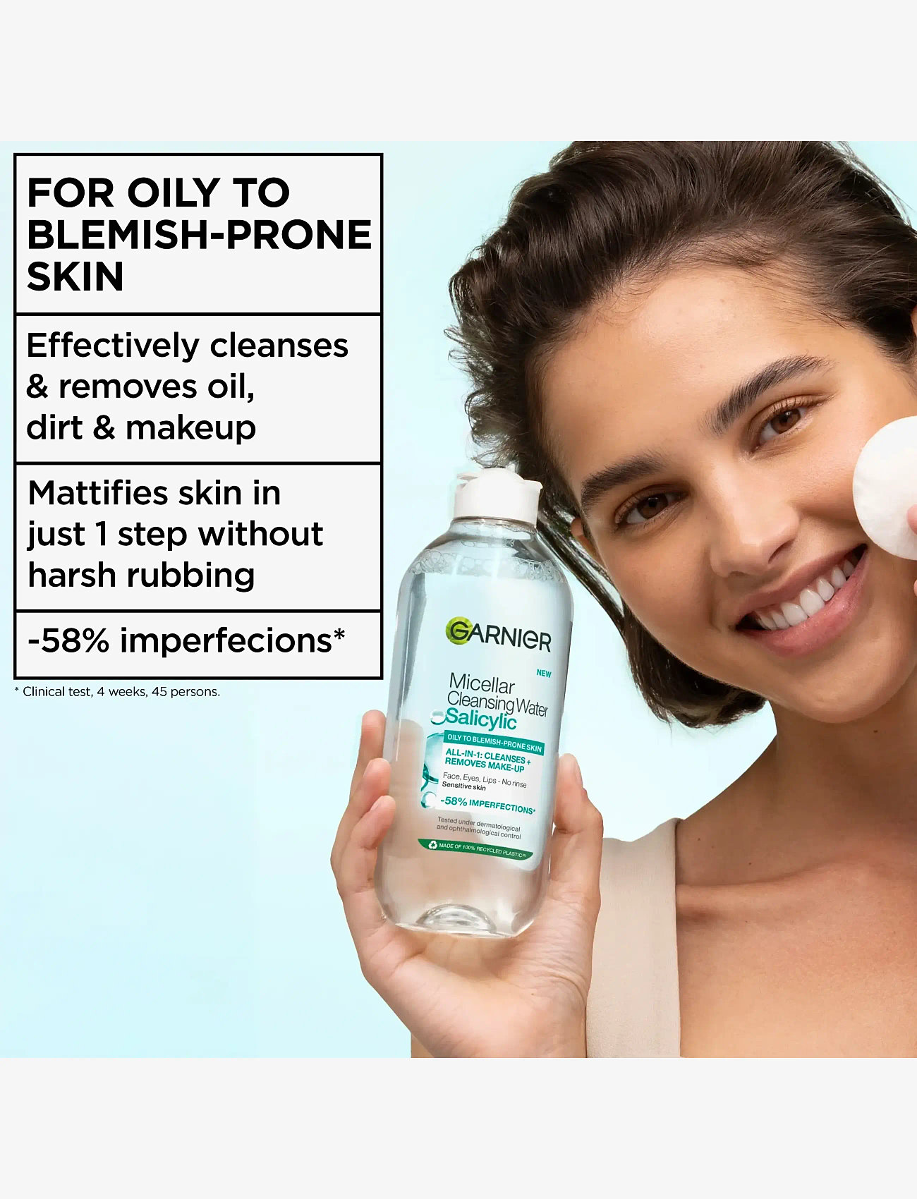 Garnier - Garnier Micellar Cleansing Water Salicylic 400 ml - micellar water - clear - 1