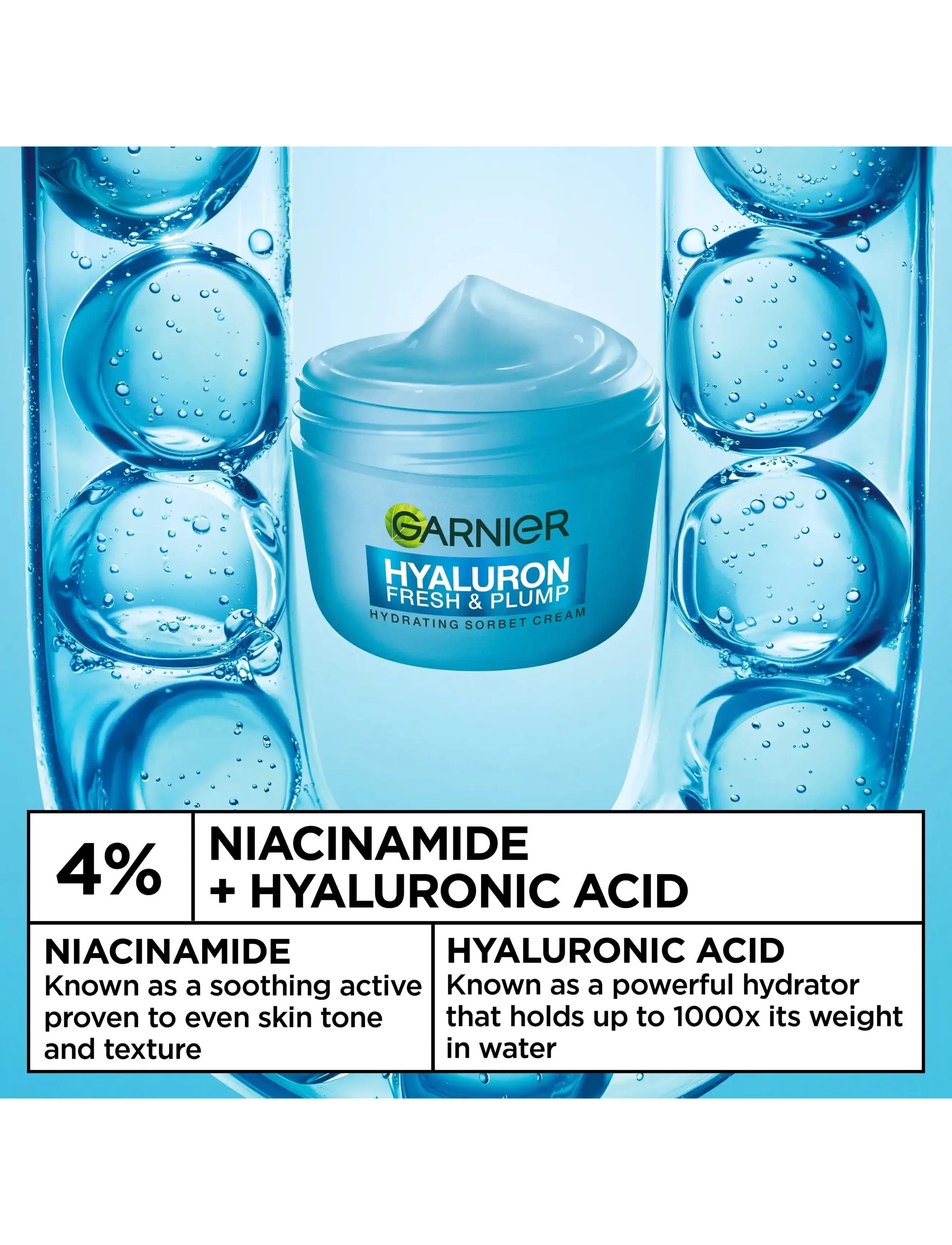 Garnier - Garnier Hyaluron Fresh & Plump Hydrating Sorbet cream 85ml - lotion & creme - clear - 2
