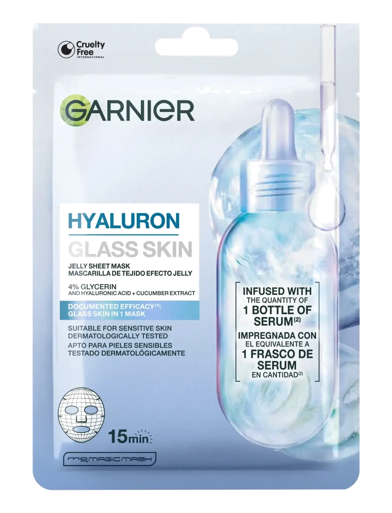 Garnier Garnier Hyaluron Glass Skin Jelly Sheet Mask 27 g - Hudpleje - CLEAR / undefined