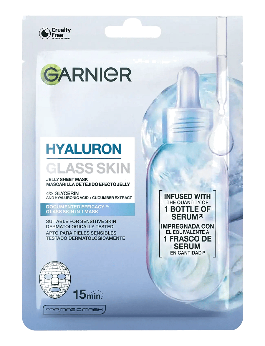 Garnier - Garnier Hyaluron Glass Skin Jelly Sheet Mask 27 g - sheet masks - clear - 0