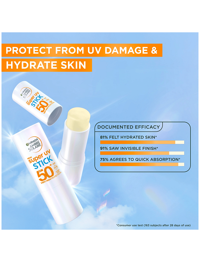 Garnier - Garnier Ambre Solaire Super UV Invisible Stick SPF50+ solstift 9 ml - för ansiktet - clear - 2