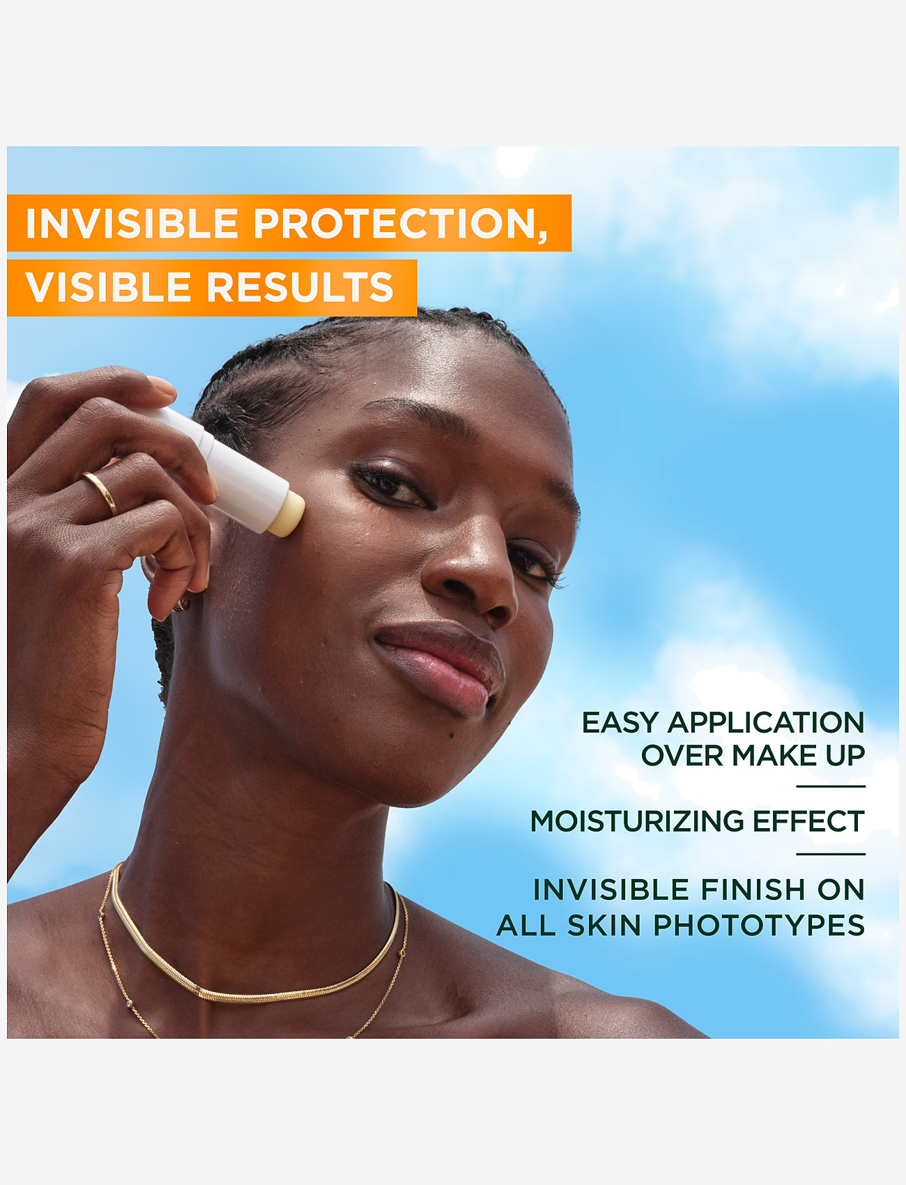 Garnier - Garnier Ambre Solaire Super UV Invisible Stick SPF50+ solstift 9 ml - för ansiktet - clear - 3