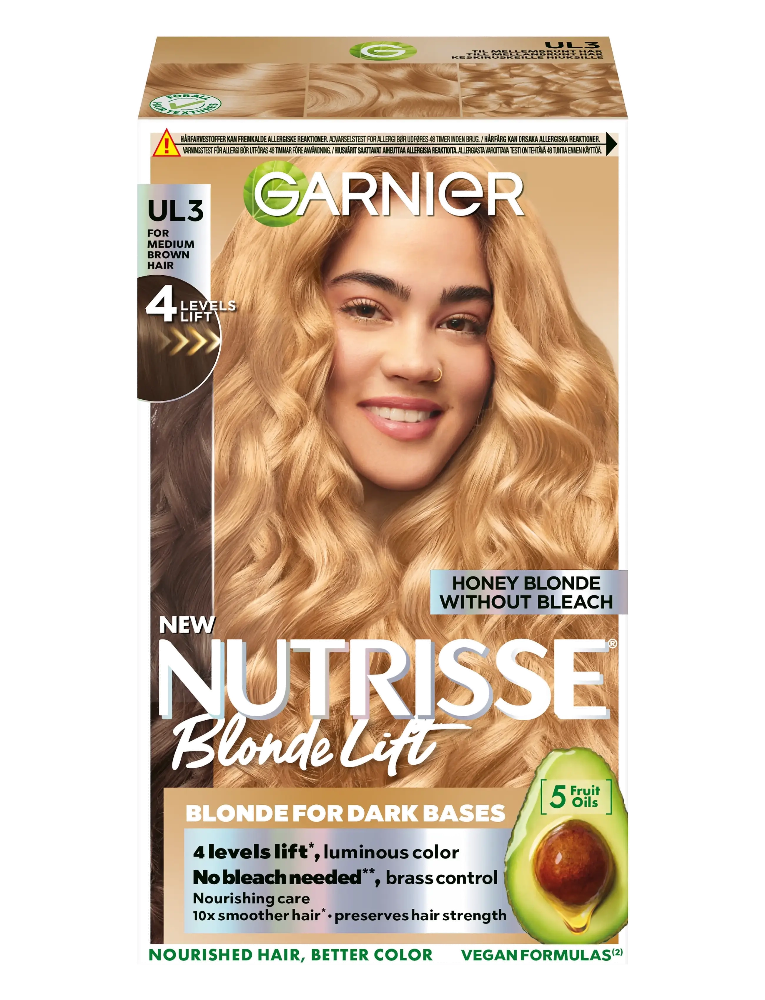 Garnier Garnier Nutrisse Blonde Lift UL3 4 Level Lift Blonding för mellanbrunt hår 1 pce - Garnier - LUMINOUS BLONDE FOR DARK BROWN HAIR / beige