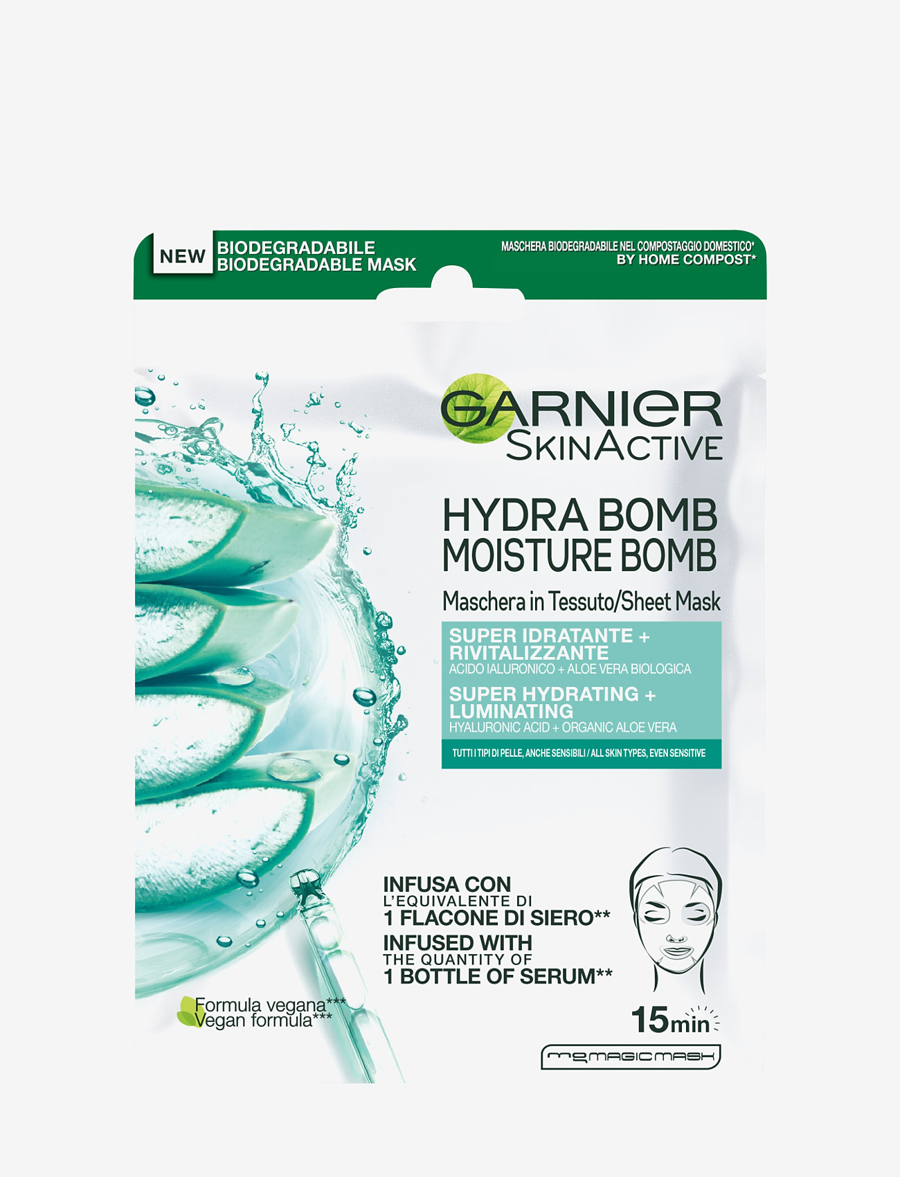 Garnier - Garnier Moisture Bomb Aloe Sheet Mask - sheet masks - no colour - 0