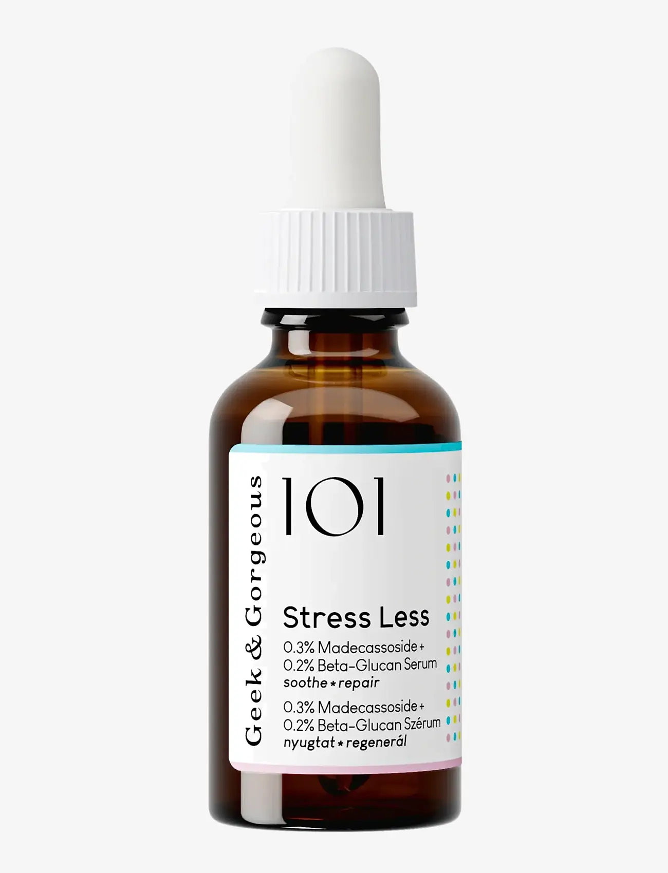 Geek & Gorgeous - Stress Less 0.5% Beta-Glucan + Madecassoside Serum - serum - clear - 1