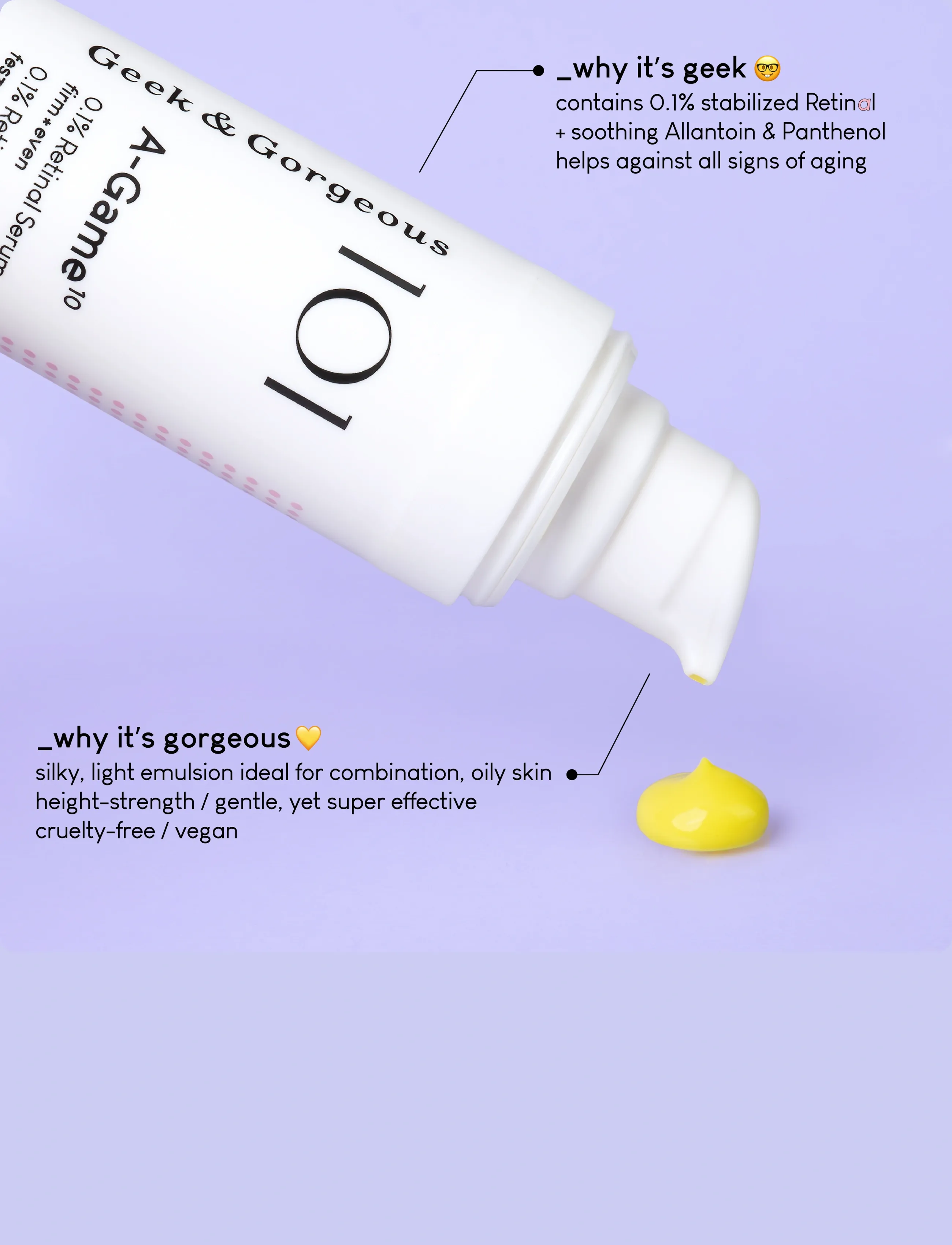 Geek & Gorgeous - A-Game 10 0.1% Retinal Serum - serum - clear - 2