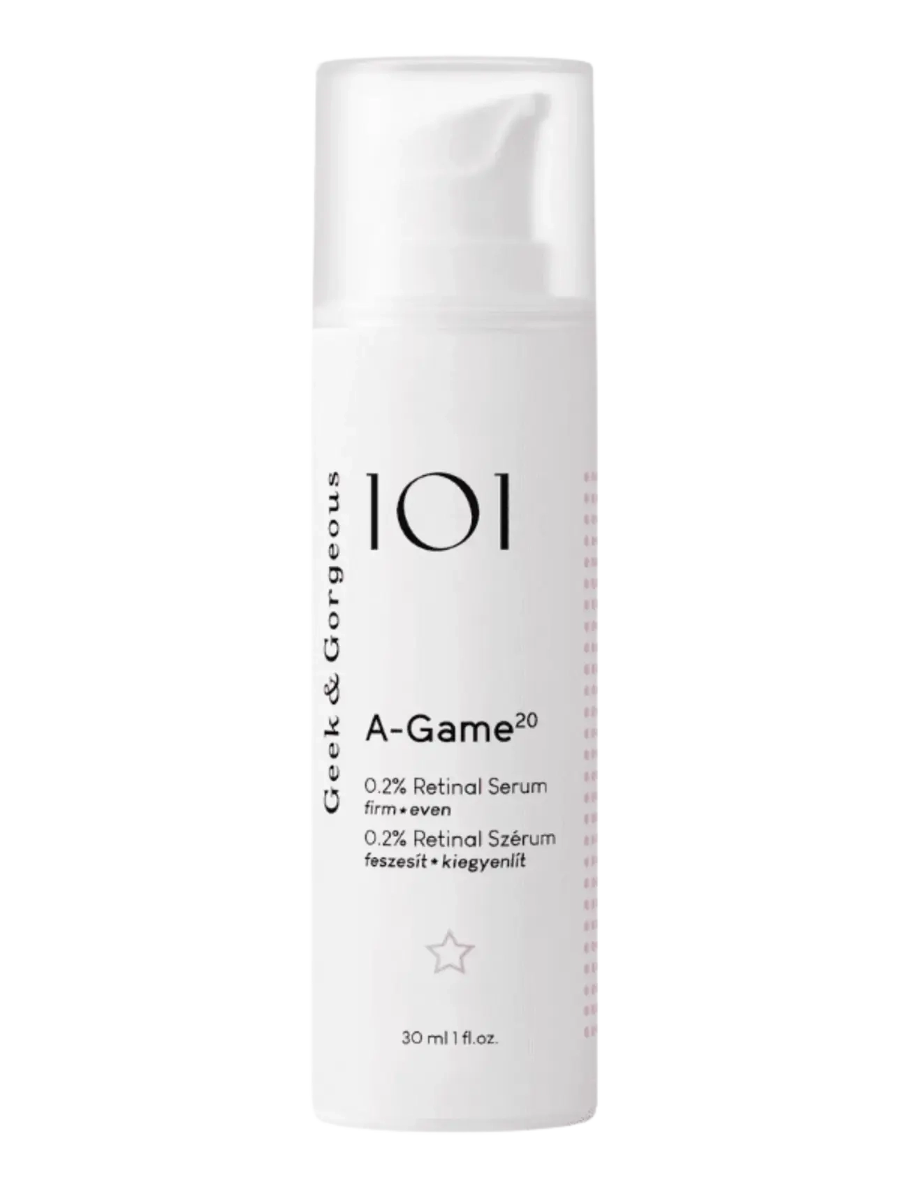 Geek & Gorgeous A-Game 20 0.2% Retinal + 1% Ectoin Serum, Serum, Nude, Str: 30 ML