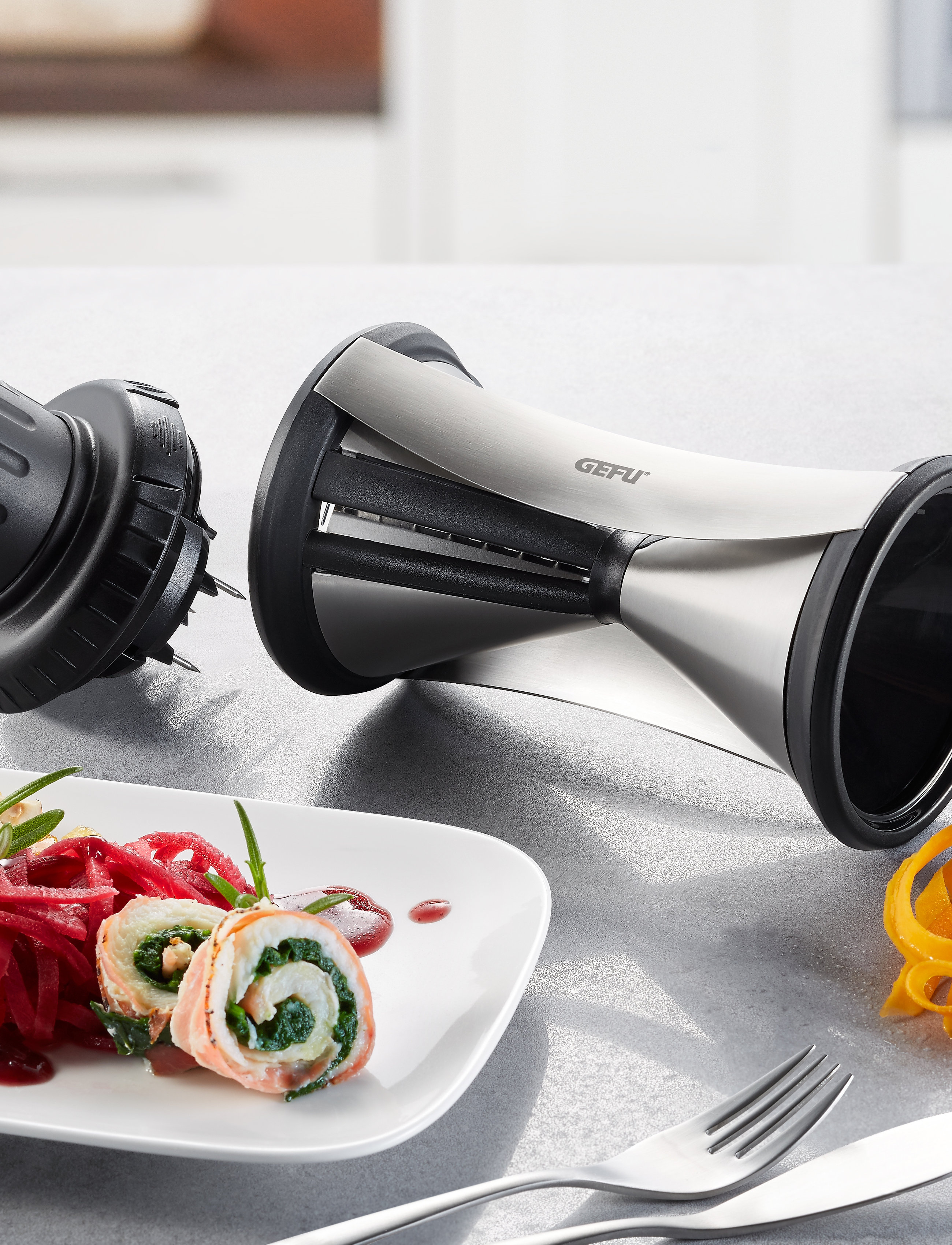 Gefu Spirelli Xl, L:24 cm, Kitchen Tools, Schwarz - Mandolins, Homeware