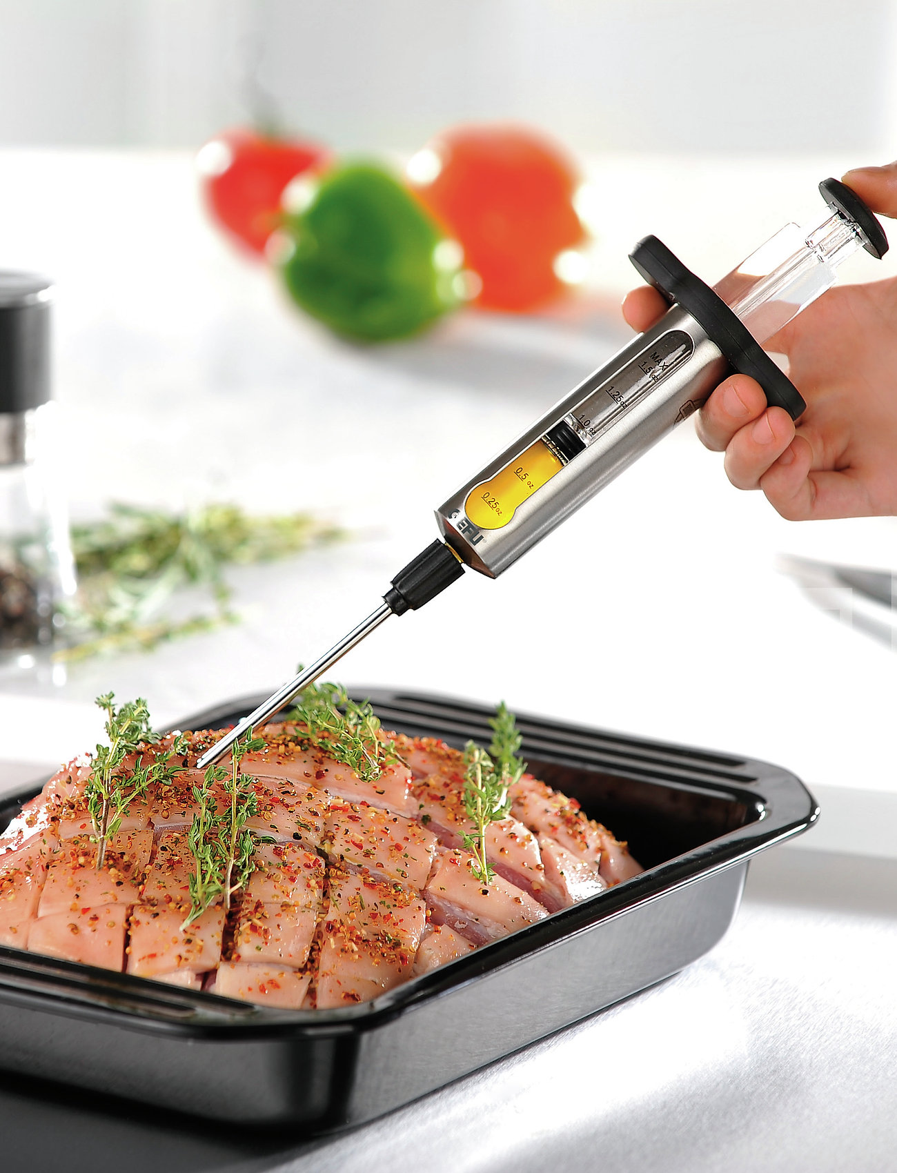 Gefu Barbecue Marinade Sprøjte, Bbq, 40 ml, Kitchen Tools, Schwarz - Oil, Vinegar & Dressing Bottles, Homeware