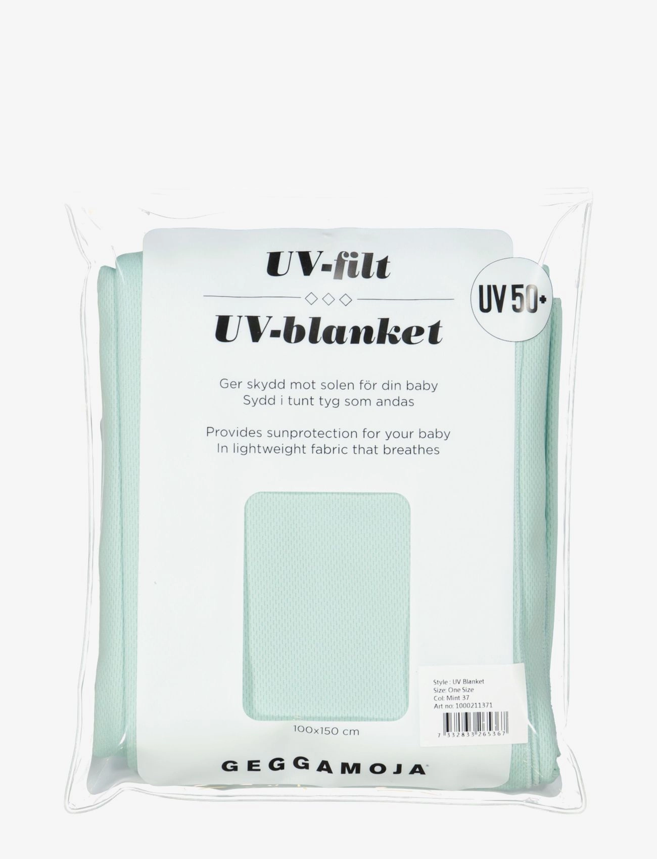 Geggamoja UV Blanket - Last chance - MINT / blue