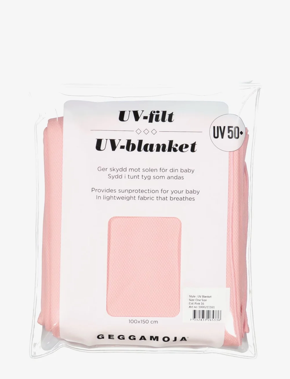 Geggamoja - UV Blanket 57 One Size - babyfiltar - pink - 0