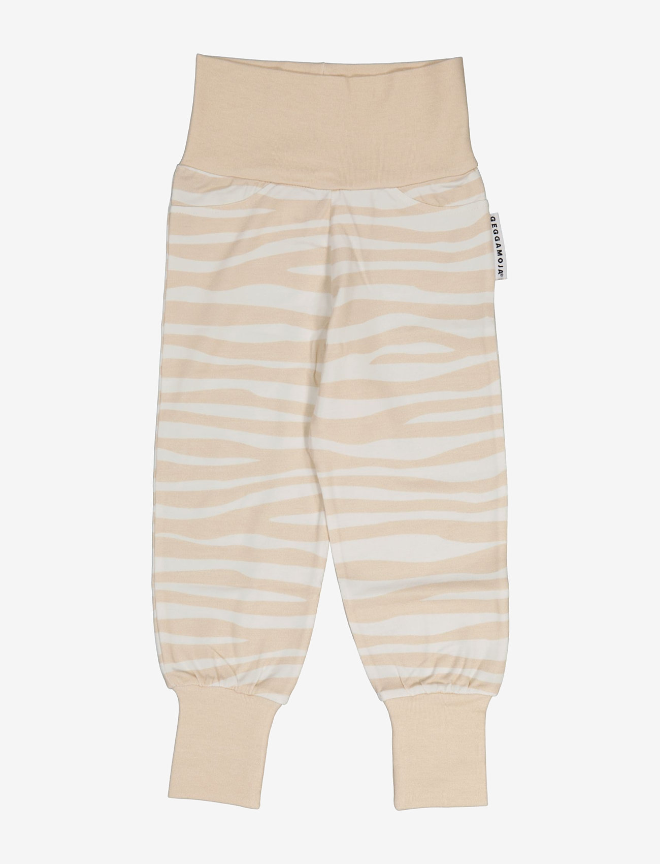 Geggamoja - Bamboo baby pants - sommarfynd - beige zebra - 0