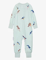 Geggamoja - Bamboo two way zip pyjamas - sovedresser - green birds - 1