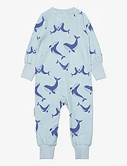Geggamoja - Bamboo two way zip pyjamas - sleeping overalls - l,blue whale - 1