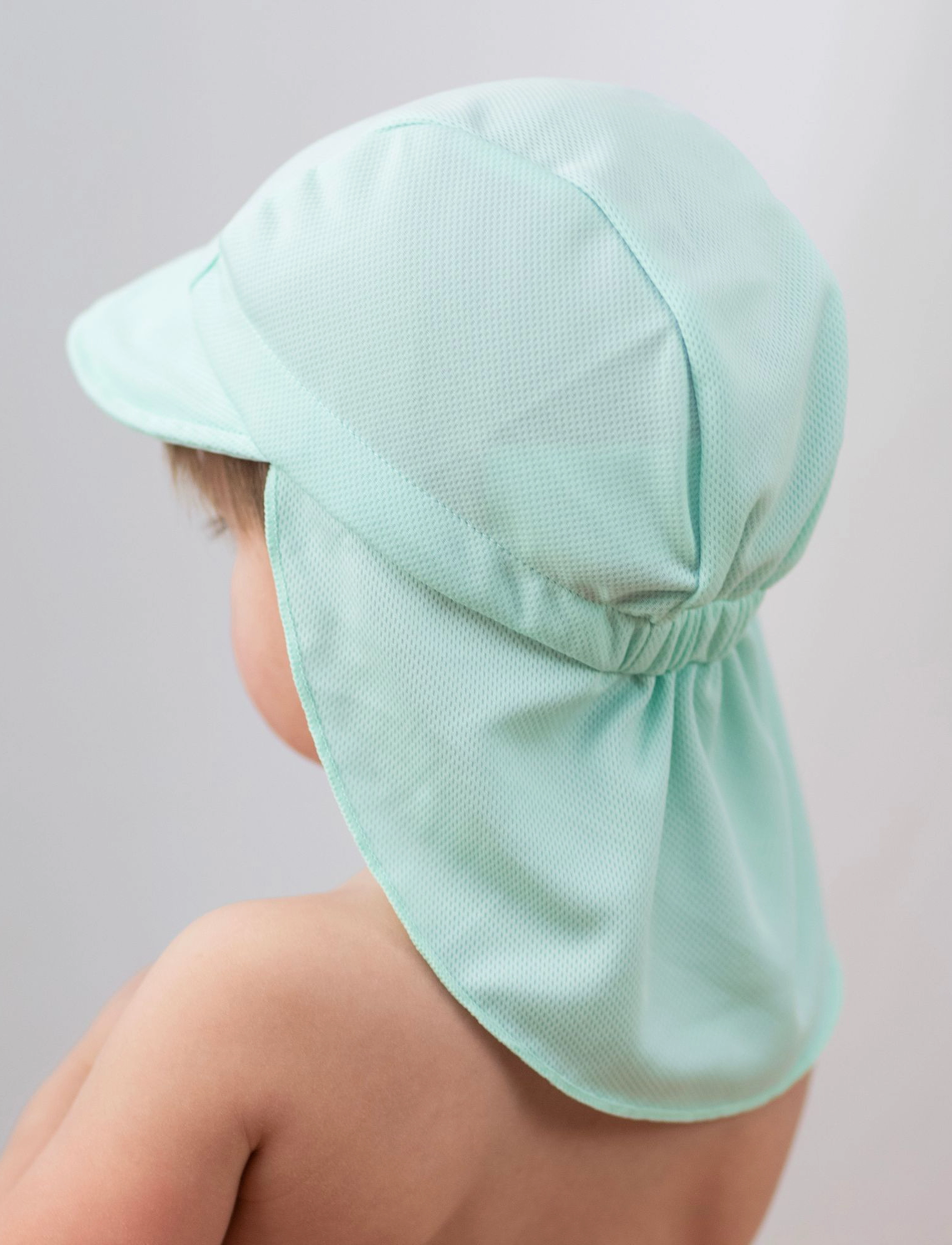 Geggamoja Uv Hat, Børn, UV Hat Med Nakkeflap, Blå, Str: 52-54