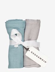 Geggamoja - 2-pack Muslin blankets - mousselines - dark mint/grey - 0