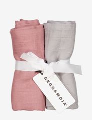 Geggamoja - 2-pack Muslin blankets - muslīna sedziņas - dust pink/grey - 0