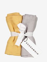 Geggamoja - 2-pack Muslin blankets - muslīna sedziņas - mustard/grey - 0