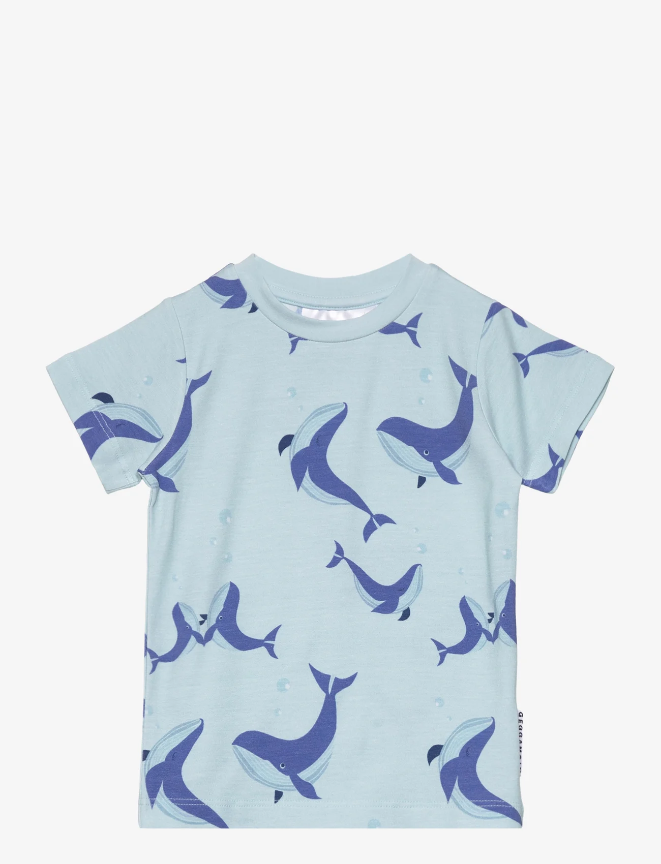 Geggamoja - Bamboo T-shirt - korte mouwen - l,blue whale - 0