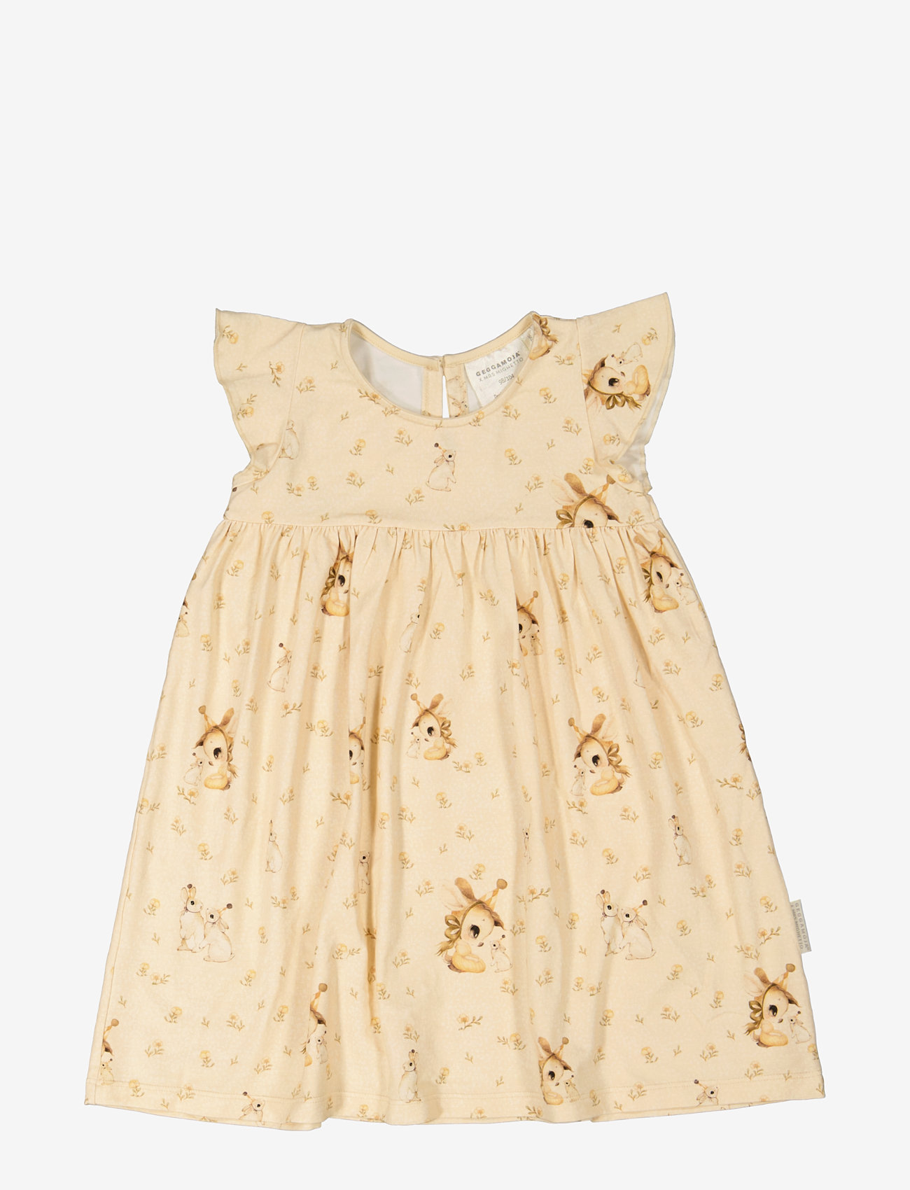 Geggamoja - Geggamoja X Mrs Mighetto Bamboo Frill Dress - Ärmlösa babyklänningar - pouder - 0