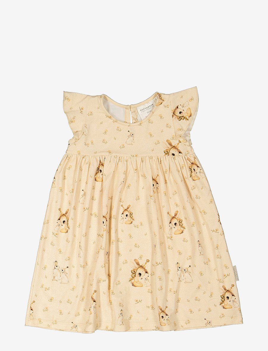Geggamoja - Geggamoja X Mrs Mighetto Bamboo Frill Dress - vauvojen hihattomat mekot - pouder - 1