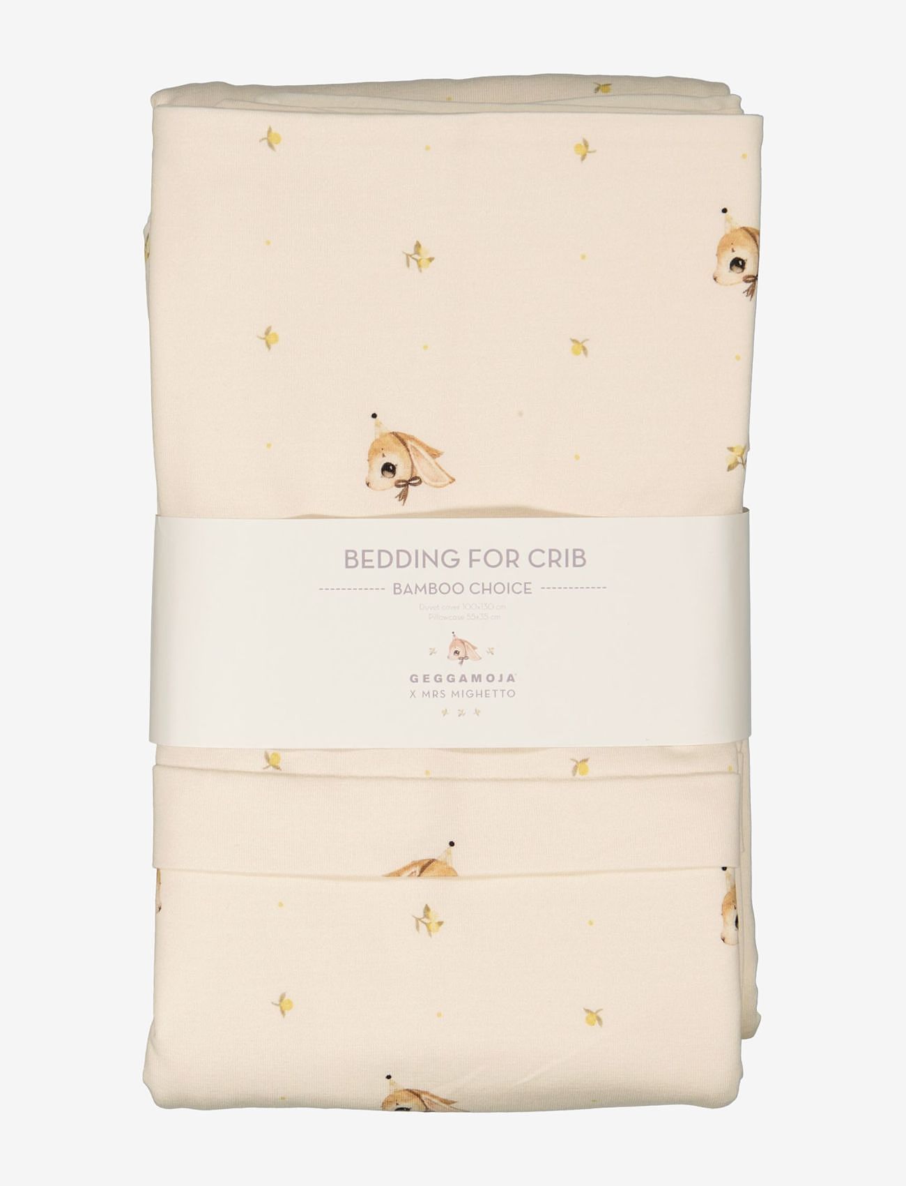 Geggamoja - Bamboo bedding crib Stella pouder - beige - 1