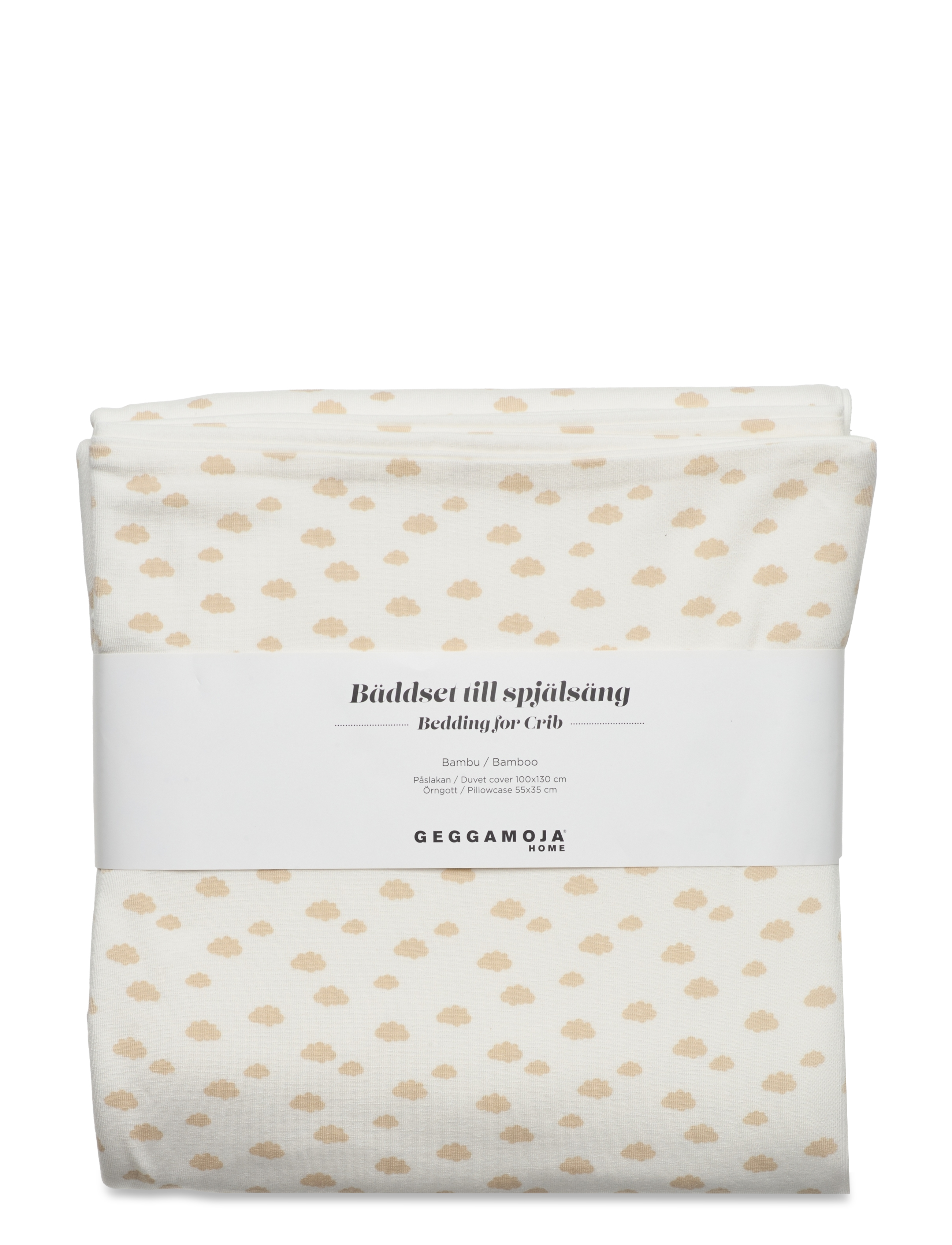 Geggamoja Bamboo Bedding, 100X130 cm;55X35 cm, Sleep Time, Beige - Bed Sets, Kinder