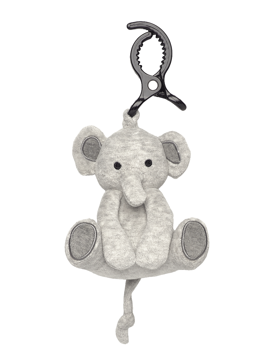 Geggamoja - Stroller Soft Toy - accessoires landau - grey mel elephant - 0
