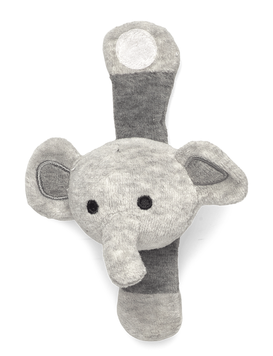 Geggamoja - Wrist rattle - skallror - grey mel elephant - 0