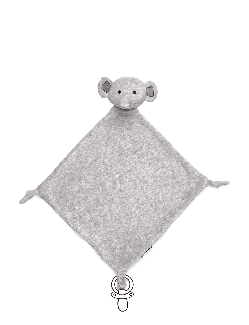 Geggamoja - Velour Blanket Yellow Lion - schmusetuch - grey mel elephant - 0