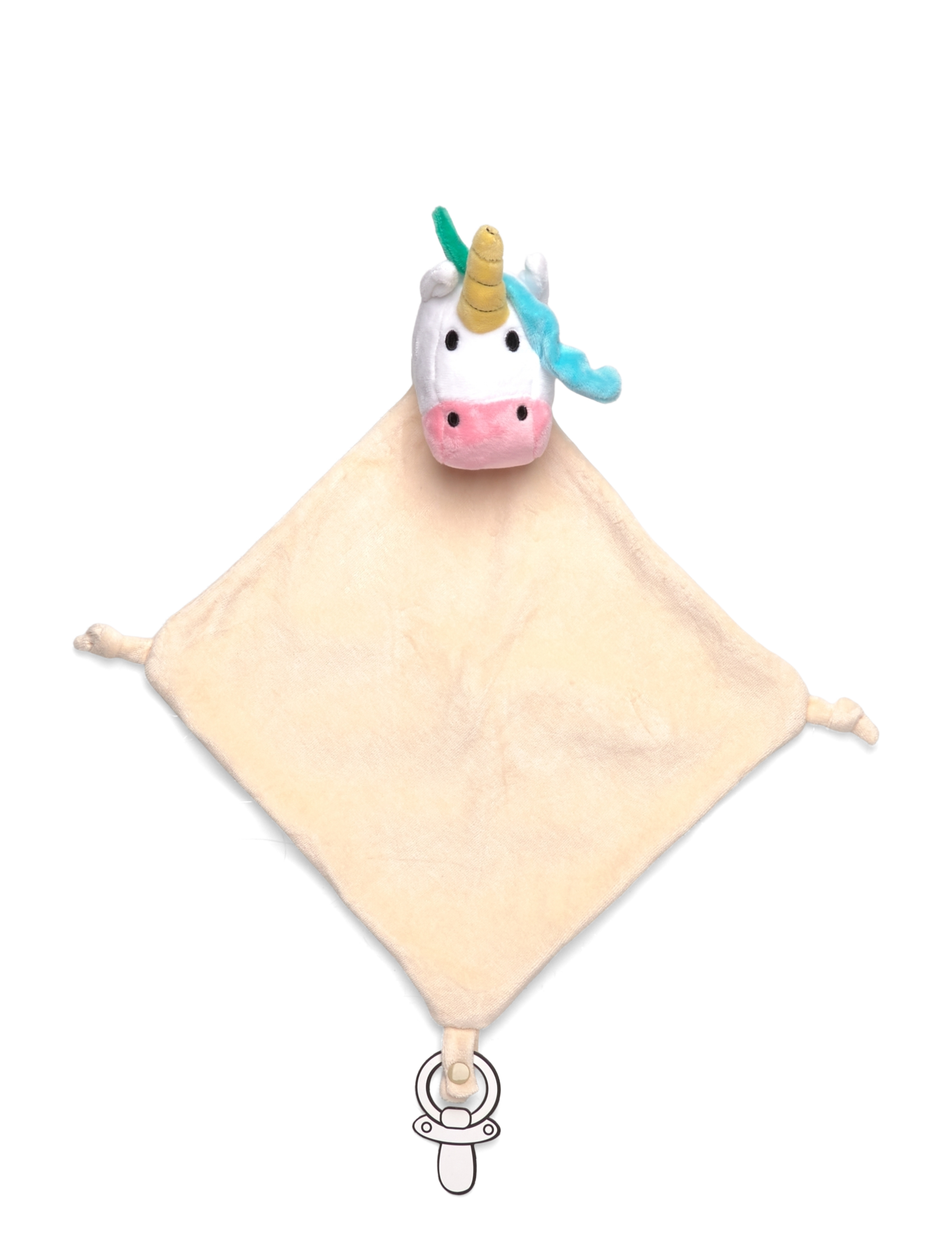 Geggamoja Velour Blanket Pink Unicorn, One Size, Cream, Babysøvn > Nusseklude, Børn