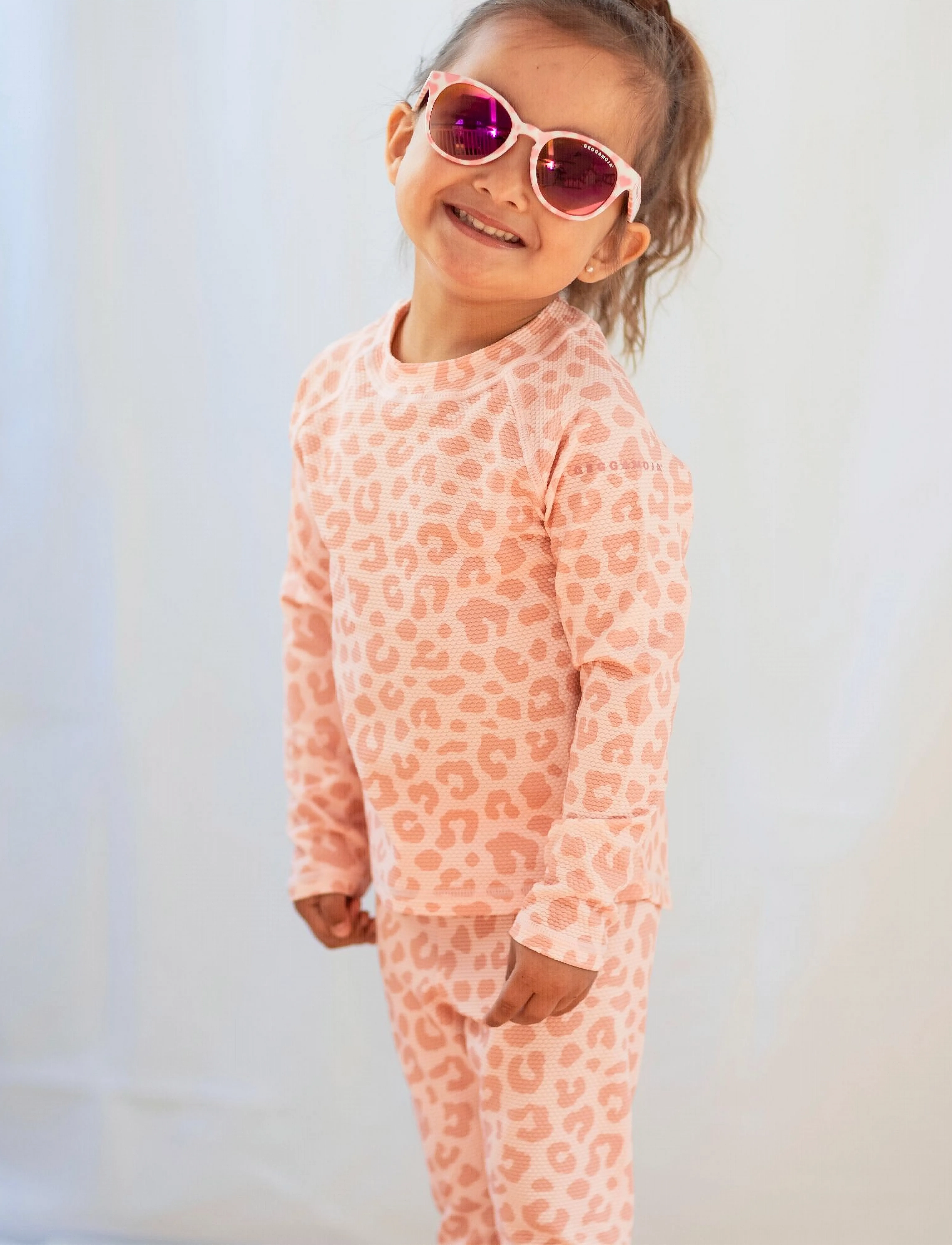 Geggamoja Uv Sweater Pink Leo, 110-116, Pink, Uv-Tøj > Uv-Overdele, Børn