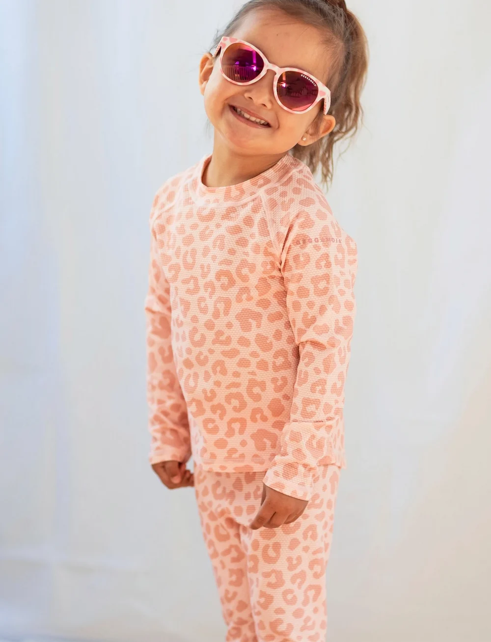 Geggamoja - UV-L.S sweater Pink Leo 01 98/104 - bade-oberteile - pink leo - 0