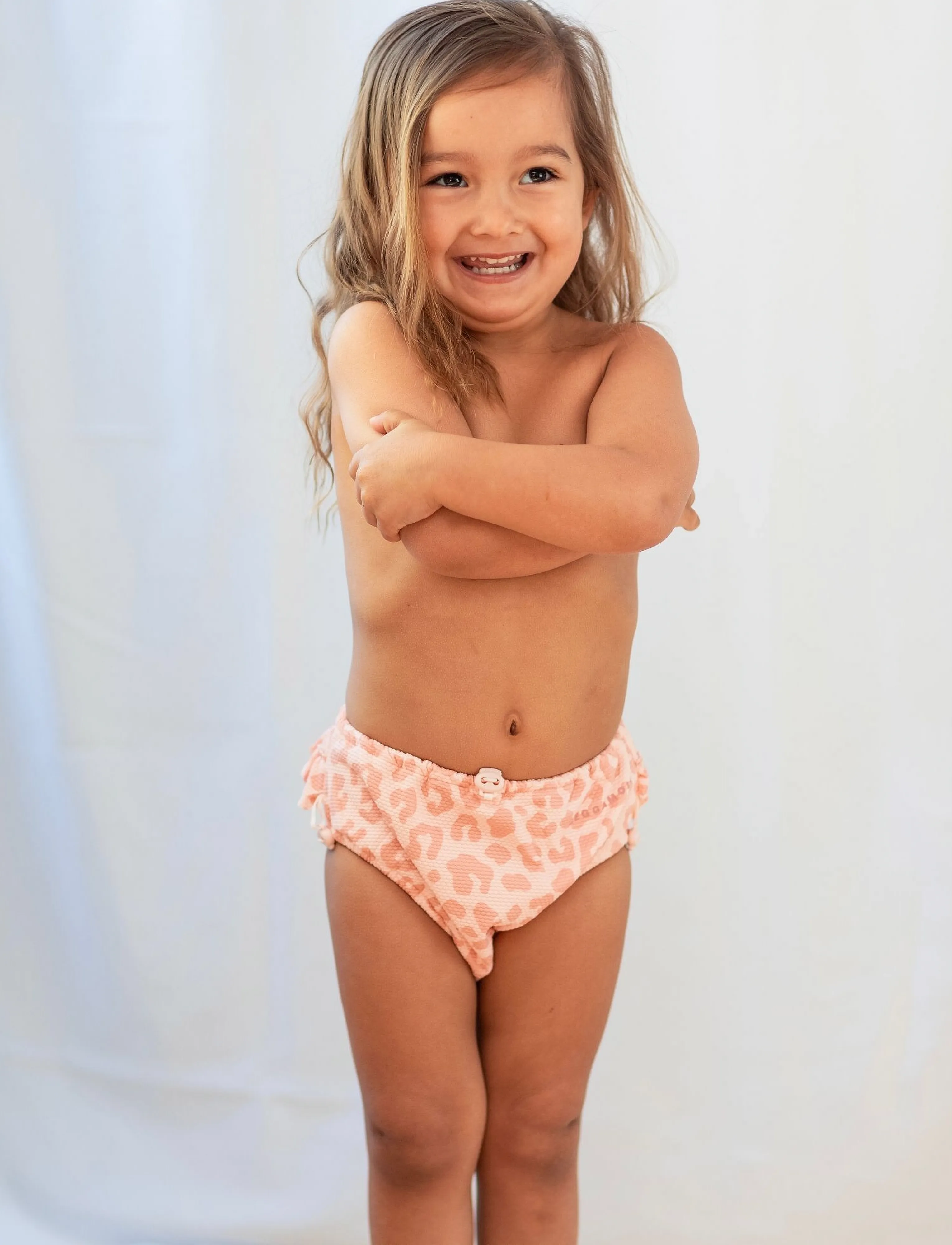 Geggamoja Uv Baby Swim Pant Pink Leo, 50-56, Bademode, Rosa - Nappie Briefs, Kinder