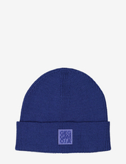 Knitted beanie patched - BLUE