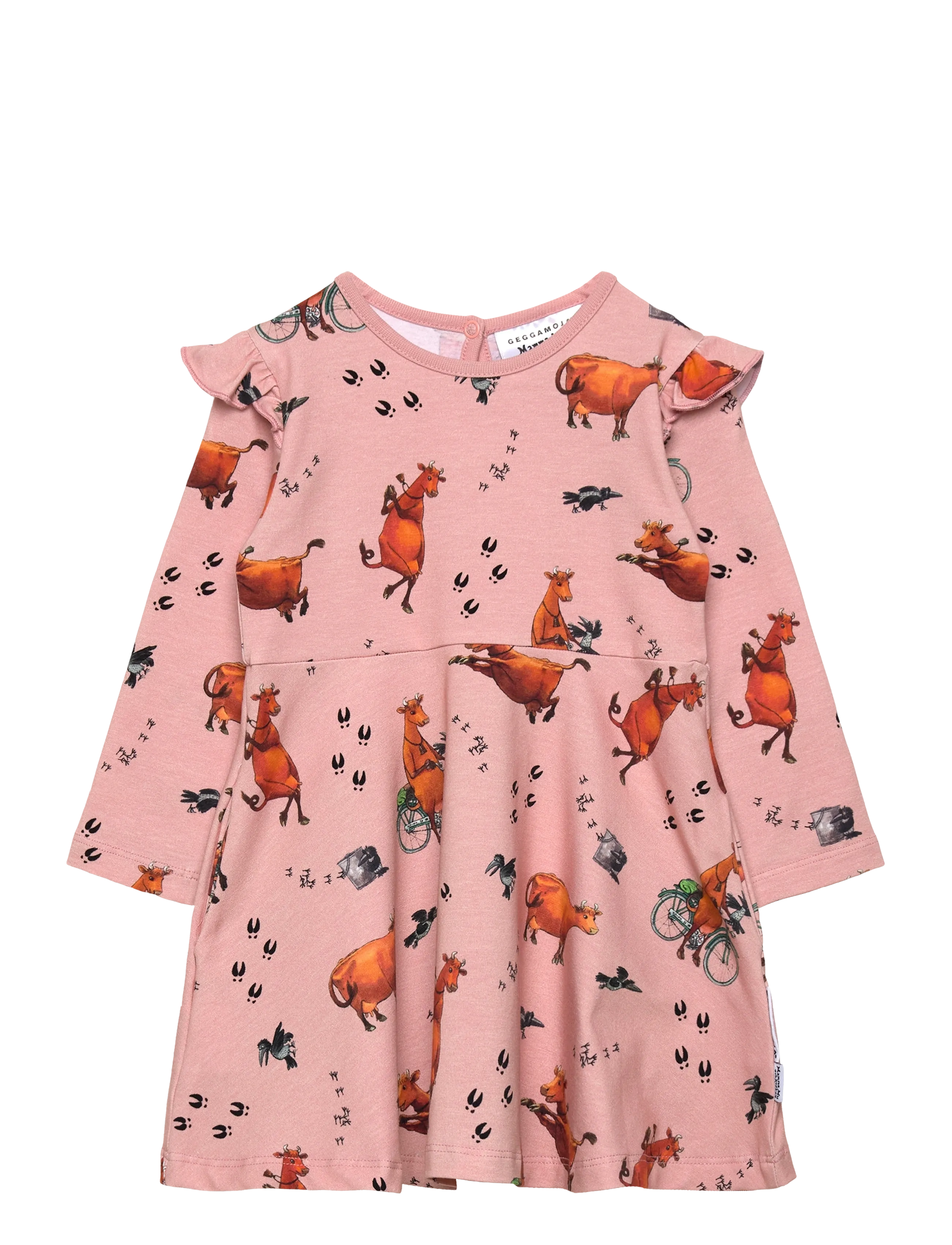 Geggamoja Mamma Mu Flared Dress Blush Pink, 122/128, Casual Dresses, Rosa - Long-sleeved Kinder