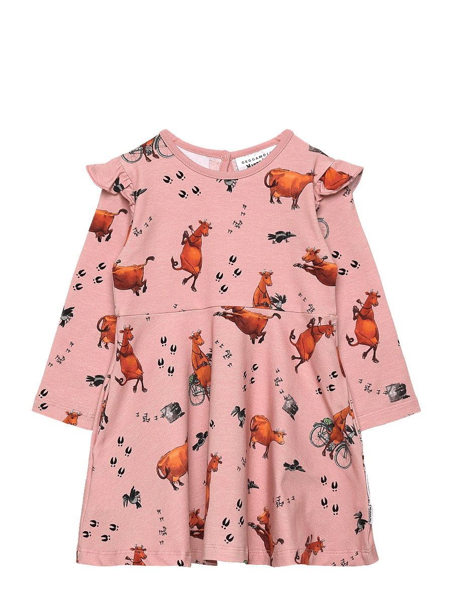 Geggamoja - Mamma Mu Flared dress Blush pink - langärmelige babykleider - pink - 0
