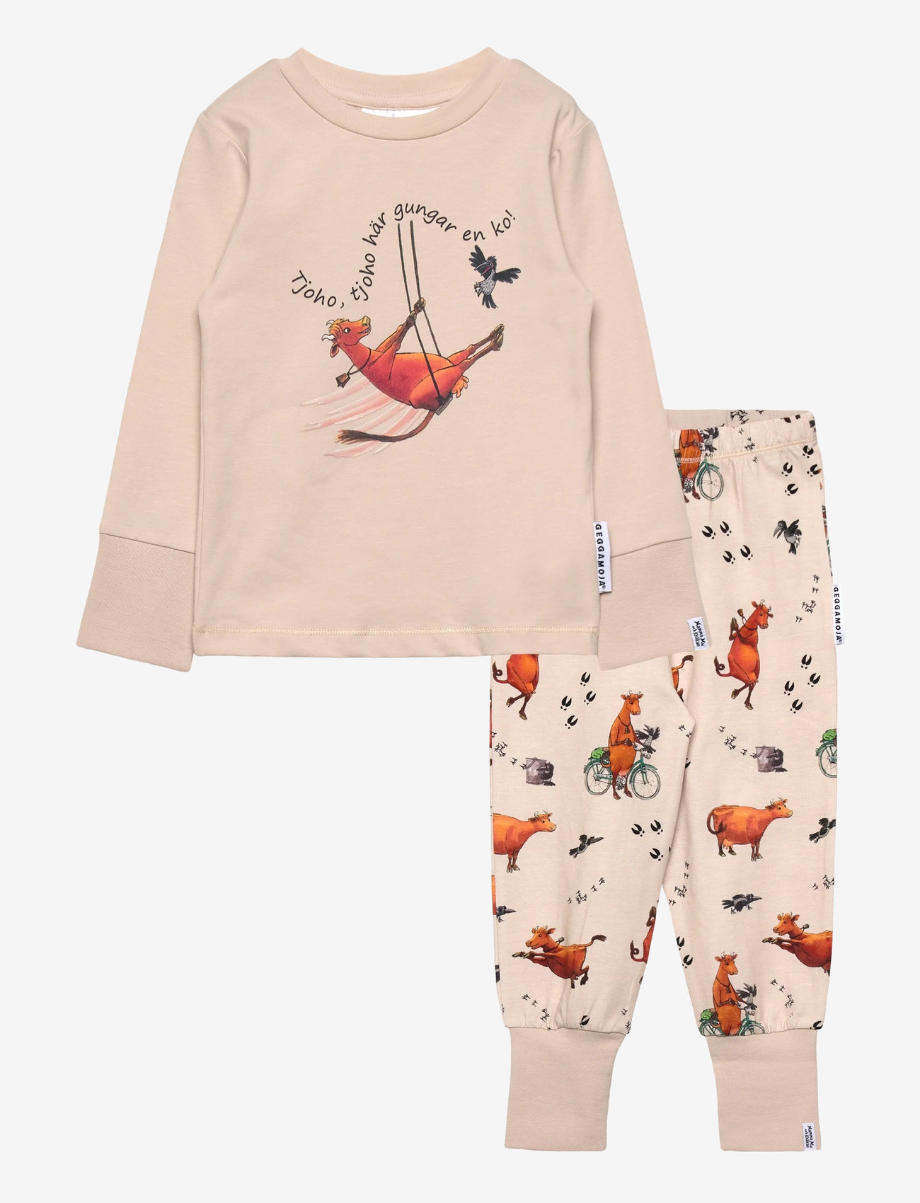 Geggamoja - Mamma Mu Two Piece Pyjamas - komplektid - beige - 0