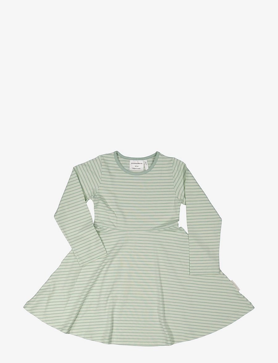 Geggamoja - Flared Dress Classic - långärmade babyklänningar - green - 0