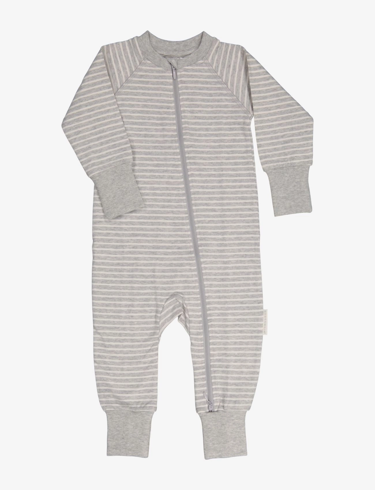 Geggamoja Two Way Zip Pyjamas Classic, 98-104, Pyjamas, Grau - Onesie, Kinder
