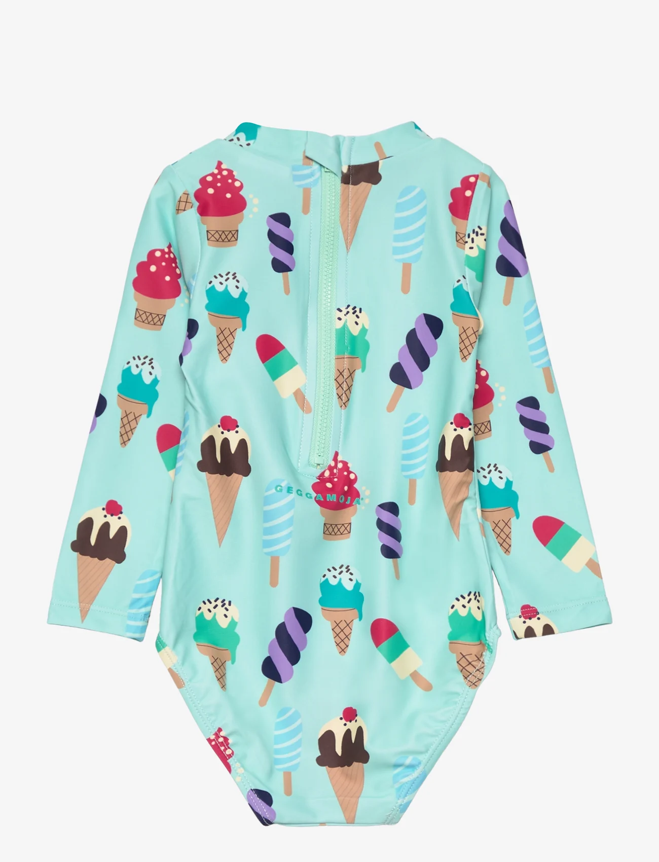 Geggamoja - UV-Swim suit Long-sleeve - swimsuits - mint ice cream - 1
