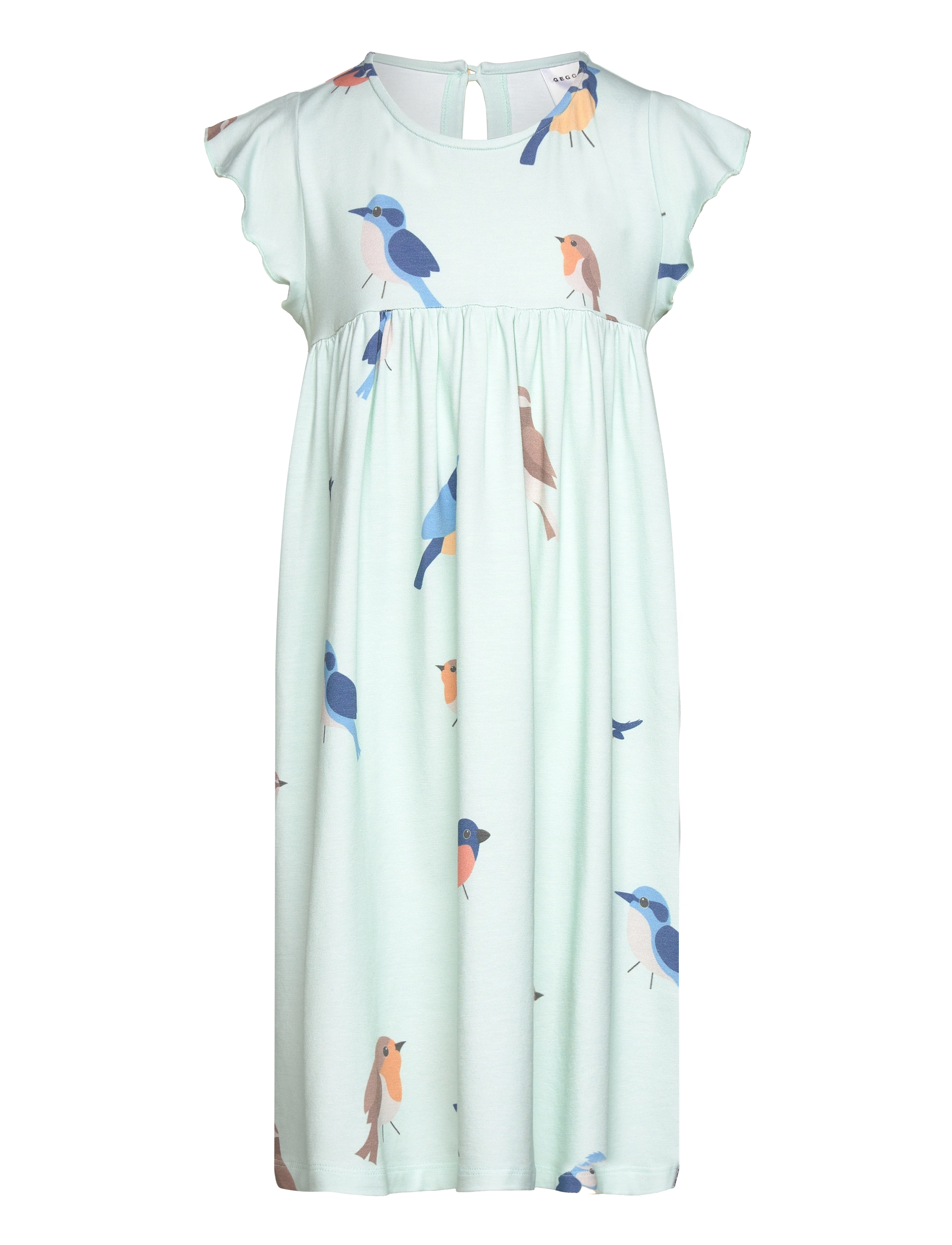 Geggamoja Bamboo Frill dress - Kläder - GREEN BIRDS / green