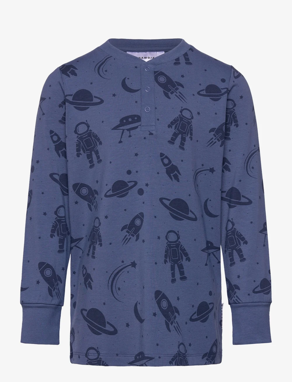Geggamoja - Bamboo grandpa sweater L.S Blue astronaut - kardiganid - blue astronaut - 0